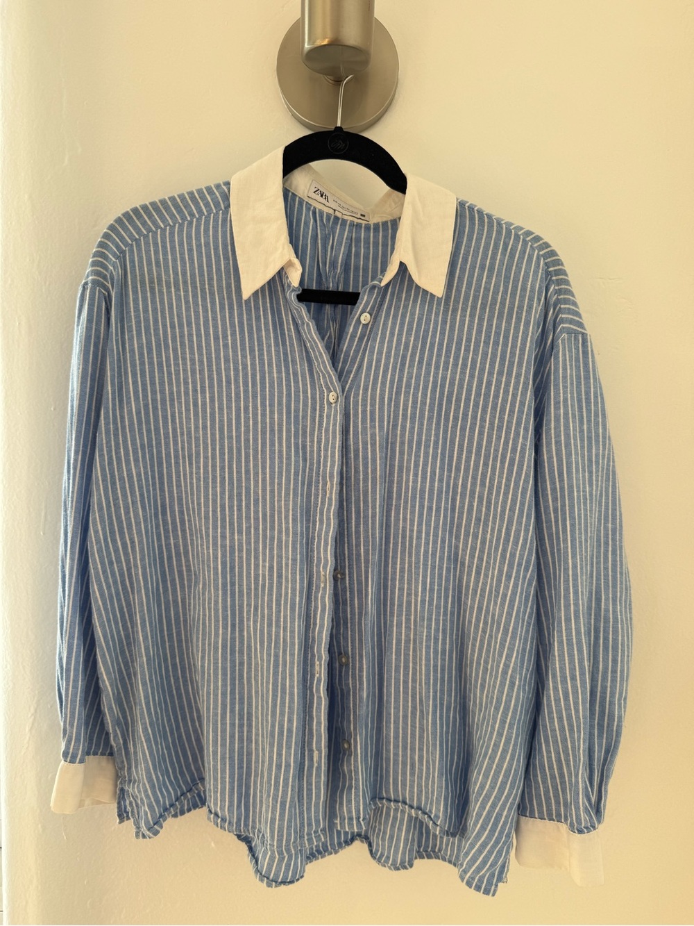 Zara pinstriped collared shirt